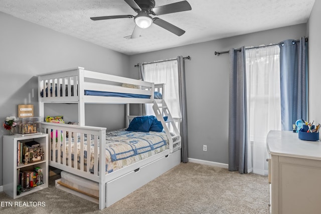 1312 Zachary Taylor Rd, Knoxville, TN 37922 - bedroom featuring a textured ceiling, carpet floors, and a ceiling fan