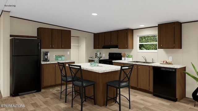 TBD Chestnut Cir, Lafollette, TN 37766 - kitchen with black appliances, light wood-style flooring, light countertops, range hood, and recessed lighting