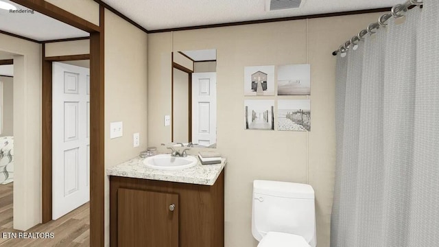 TBD Chestnut Cir, Lafollette, TN 37766 - full bathroom with wood finished floors, vanity, a shower with shower curtain, and ornamental molding