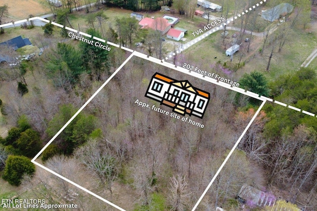 TBD Chestnut Cir, Lafollette, TN 37766 - aerial map of property and surrounding area with property parcel outlined