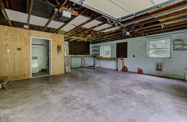 775 Middle Creek Rd, Cosby, TN 37722 - garage with washer / clothes dryer and a garage door opener
