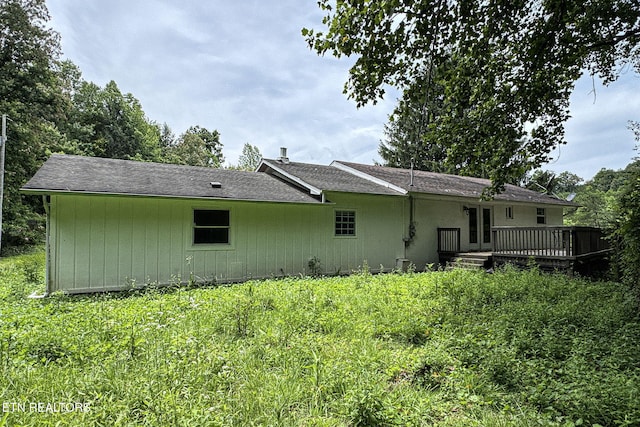 775 Middle Creek Rd, Cosby, TN 37722 - rear view of house with a wooden deck