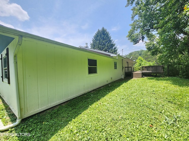 775 Middle Creek Rd, Cosby, TN 37722 - view of green lawn with a wooden deck