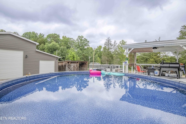 1246 Laurel Bluff Rd, Kingston, TN 37763 - view of pool featuring a gazebo, an outdoor structure, and view of scattered trees
