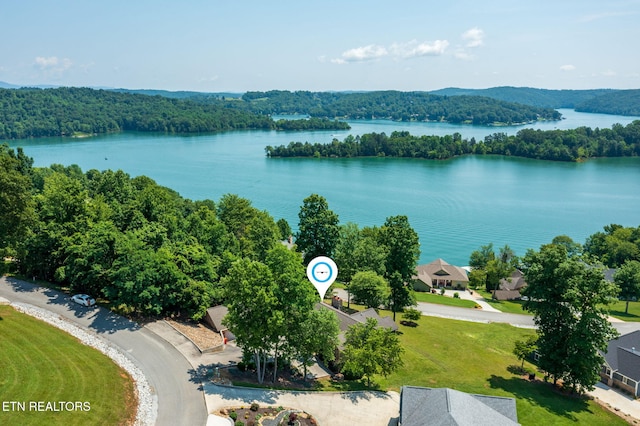 226 Mountain Crest Dr, Lafollette, TN 37766 - drone / aerial view of a heavily wooded area and a large body of water