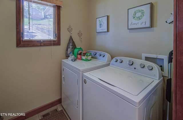 226 Mountain Crest Dr, Lafollette, TN 37766 - washroom with washing machine and clothes dryer and light tile patterned floors