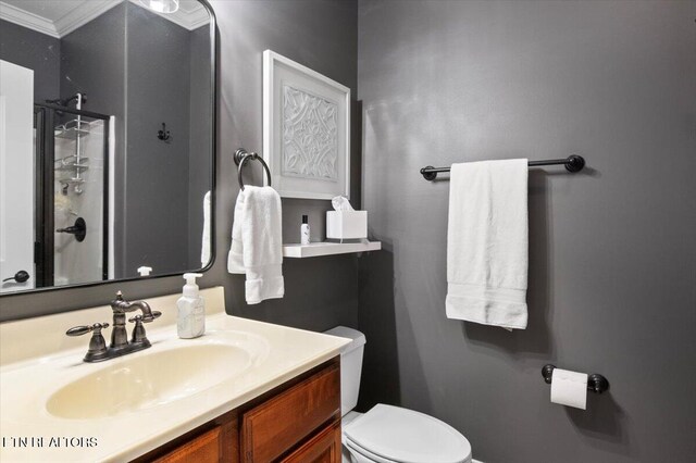 140 Broadleaf Ln Unit 100, Caryville, TN 37714 - full bathroom featuring ornamental molding, vanity, and a shower