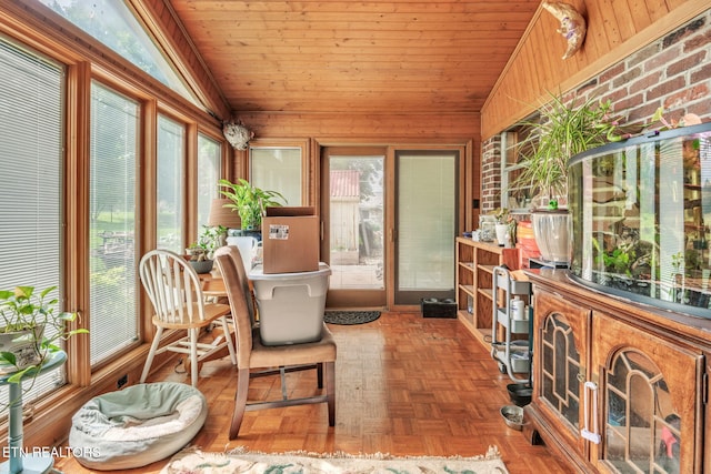 3413 N Fountaincrest Dr, Knoxville, TN 37918 - sunroom / solarium with vaulted ceiling, plenty of natural light, wooden walls, and wood ceiling