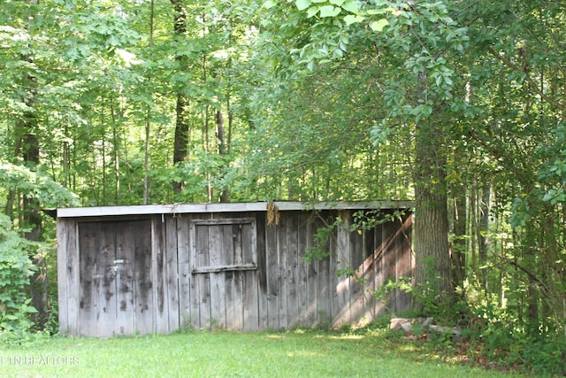 2122 Pickett Park Hwy, Jamestown, TN 38556 - view of shed with a forest view