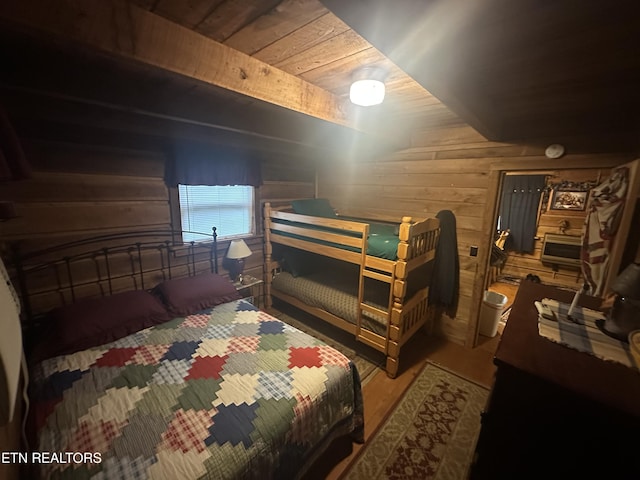 487 Straight Branch Rd, Speedwell, TN 37870 - bedroom featuring wood ceiling and wooden walls