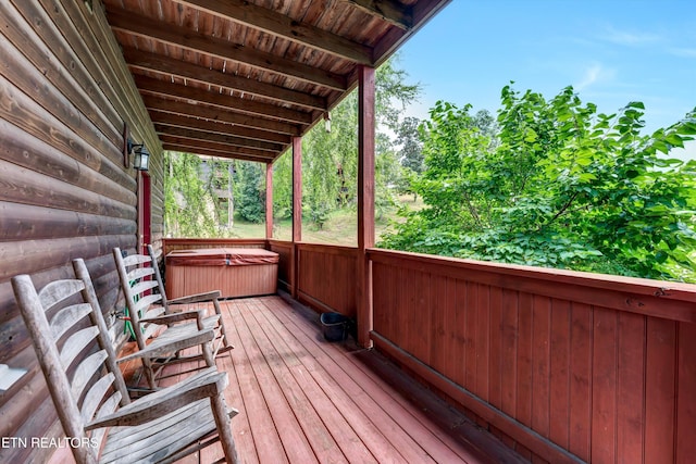 1528 Rainbow Ridge Way, Sevierville, TN 37862 - wooden deck with a hot tub