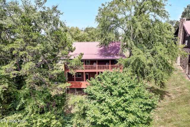 1528 Rainbow Ridge Way, Sevierville, TN 37862 - rear view of house featuring a deck and a metal roof