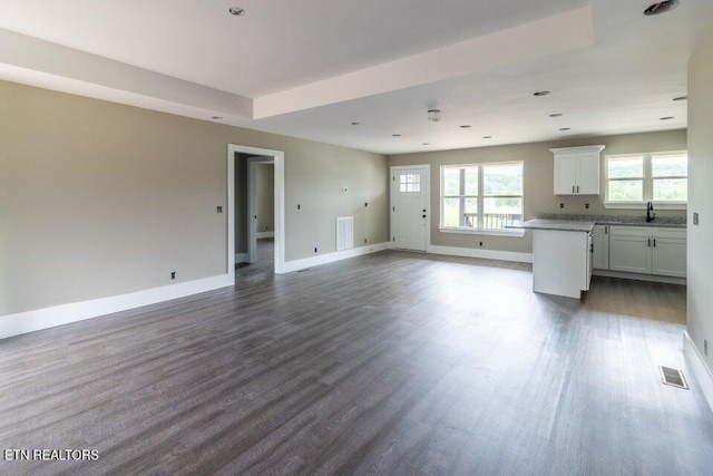 132 Galloway Airport Rd, Dunlap, TN 37327 - unfurnished living room with dark wood finished floors and recessed lighting
