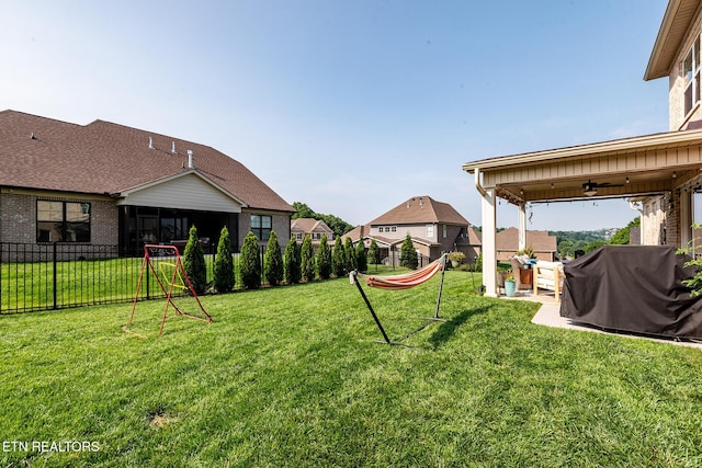 11914 Sandy Run Rd, Knoxville, TN 37934 - view of yard featuring a patio and a ceiling fan