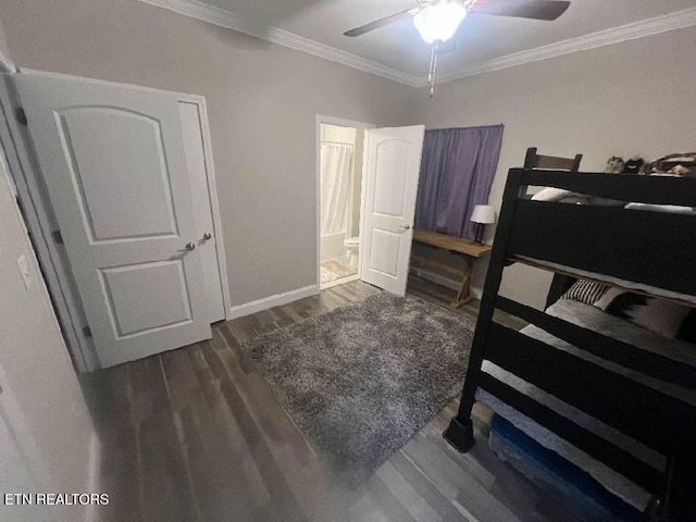 326 Shooting Star Loop Unit 201, Townsend, TN 37882 - bedroom with wood finished floors, crown molding, and ceiling fan
