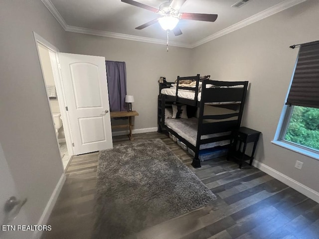 326 Shooting Star Loop Unit 201, Townsend, TN 37882 - bedroom with wood finished floors, crown molding, and a ceiling fan