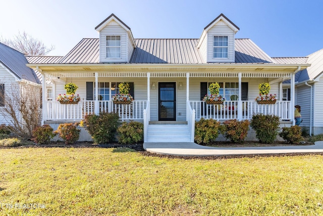 361 River Dr, Dunlap, TN 37327 - view of front of property featuring a front lawn, a porch, and a metal roof