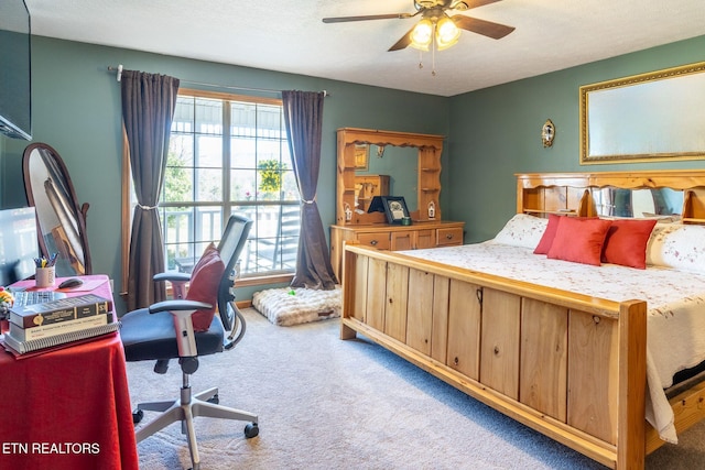 361 River Dr, Dunlap, TN 37327 - bedroom with carpet floors, multiple windows, and a ceiling fan