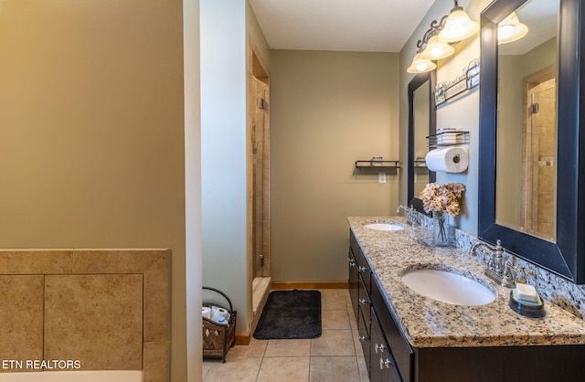 361 River Dr, Dunlap, TN 37327 - full bath with double vanity, tile patterned floors, and an enclosed shower