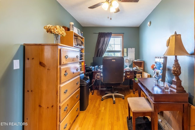 361 River Dr, Dunlap, TN 37327 - office space featuring ceiling fan and light wood-style flooring