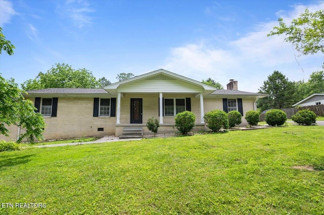 220 Lillywood Dr, Lafollette, TN 37766 - single story home with brick siding, covered porch, and a front yard