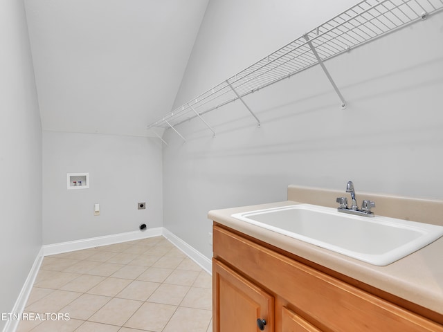 1511 Atlee Summit Ln, Knoxville, TN 37931 - washroom featuring washer hookup, cabinet space, hookup for an electric dryer, and light tile patterned floors