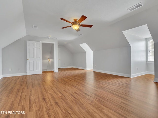 1511 Atlee Summit Ln, Knoxville, TN 37931 - bonus room with a ceiling fan, vaulted ceiling, and light wood-style floors