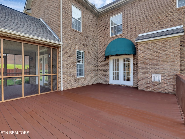 1511 Atlee Summit Ln, Knoxville, TN 37931 - wooden terrace with a sunroom and french doors