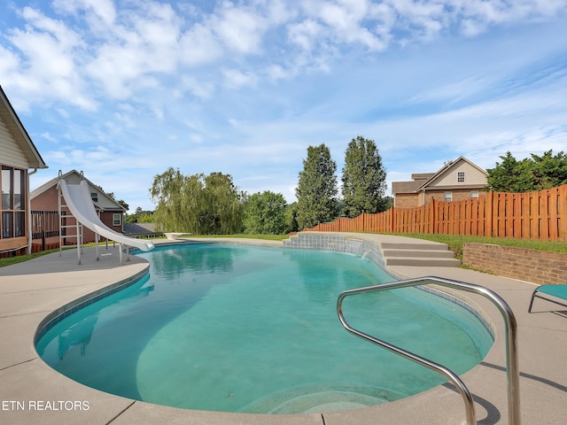1511 Atlee Summit Ln, Knoxville, TN 37931 - view of swimming pool featuring a water slide and a patio area