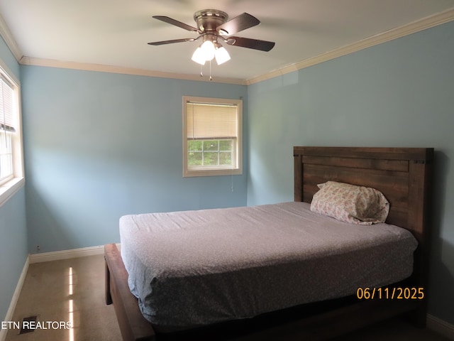 110 Dale Rd, Oakdale, TN 37829 - bedroom with multiple windows, crown molding, and ceiling fan