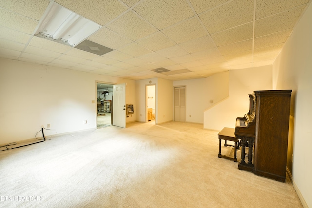 609 Lane Hollow Rd, Sevierville, TN 37876 - below grade area with a drop ceiling and carpet