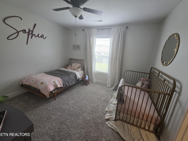 6312 Knightsboro Rd, Knoxville, TN 37912 - carpeted bedroom with baseboards and a ceiling fan