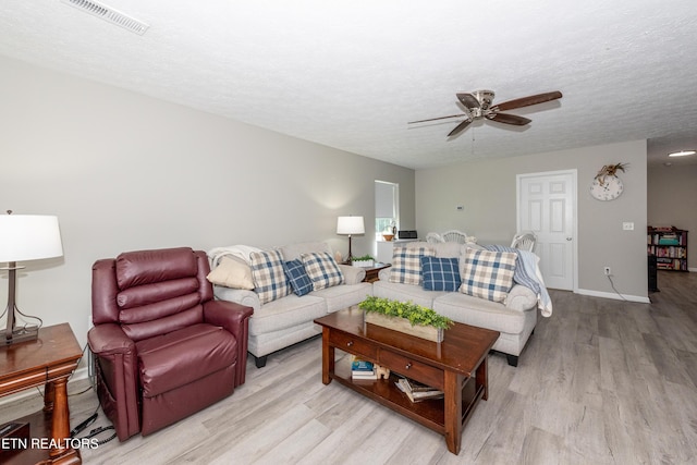 2544 Bay Meadows Way, Sevierville, TN 37876 - living room with light wood-style flooring, a ceiling fan, and a textured ceiling