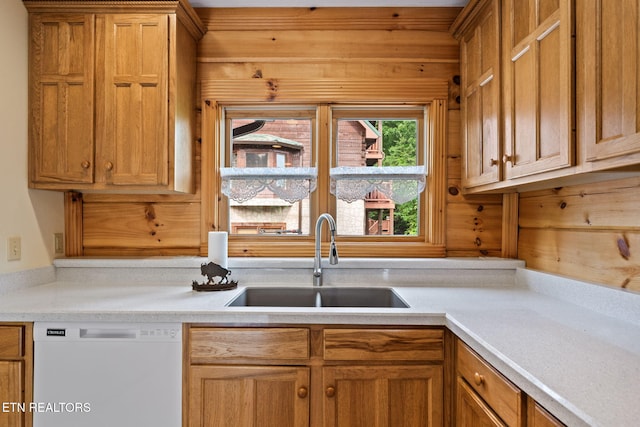 152 Eagle Crst, Tazewell, TN 37879 - kitchen featuring dishwasher, light countertops, and brown cabinets