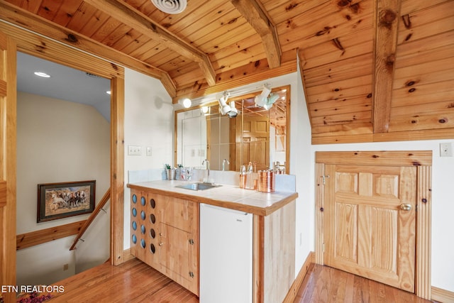 152 Eagle Crst, Tazewell, TN 37879 - bathroom featuring wood finished floors, vanity, and wood ceiling