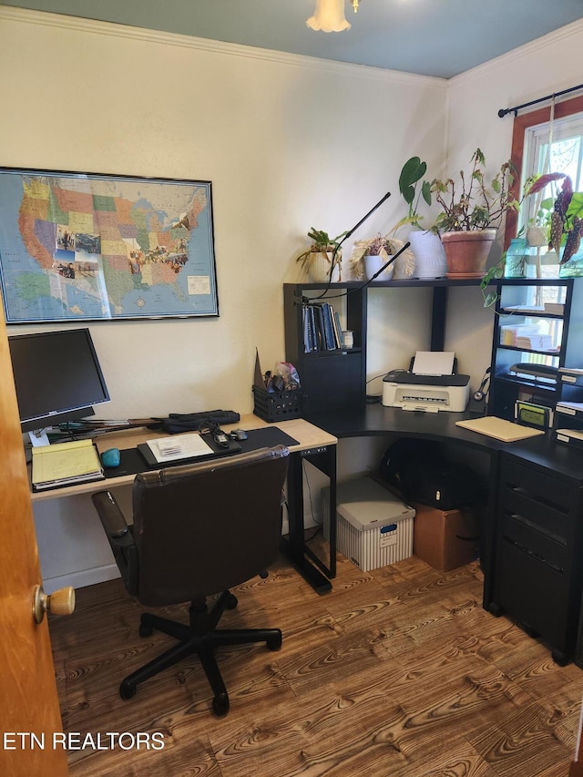 1865 Campground Rd, Clarkrange, TN 38553 - office with wood finished floors and crown molding
