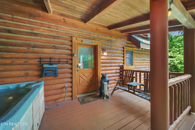 3319 Covered Bridge Way, Sevierville, TN 37862 - property entrance with log exterior and covered porch