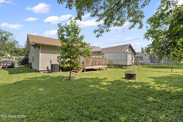 1132 Connecticut Ave, Knoxville, TN 37921 - view of yard with a fire pit and a deck