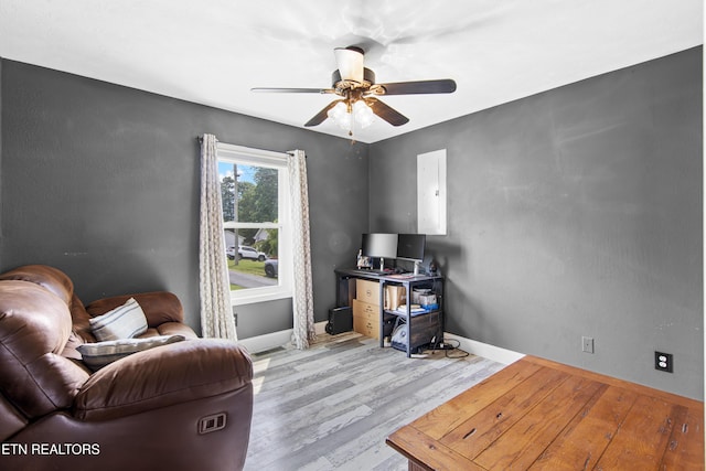155 Kay Springs Cir, Jacksboro, TN 37757 - office with wood finished floors and a ceiling fan