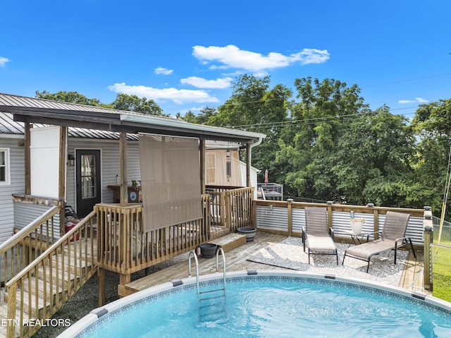 155 Kay Springs Cir, Jacksboro, TN 37757 - outdoor pool with a wooden deck