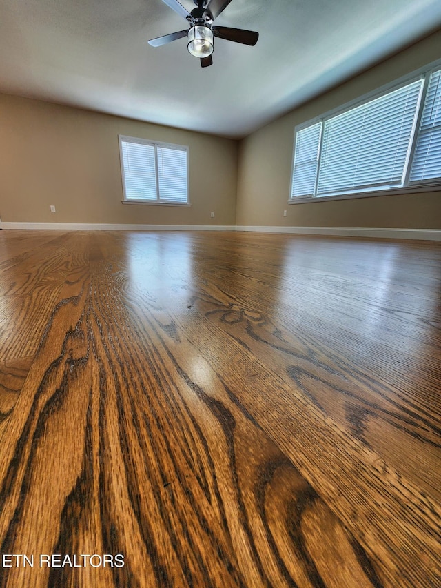 212 Ellison Rd, Lafollette, TN 37766 - spare room featuring a ceiling fan, plenty of natural light, and wood finished floors