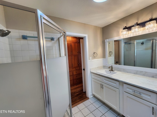 212 Ellison Rd, Lafollette, TN 37766 - full bath featuring a stall shower, tile patterned flooring, and vanity