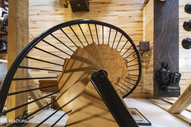 187 Persimmon Ln, Pioneer, TN 37847 - stairs with wood walls