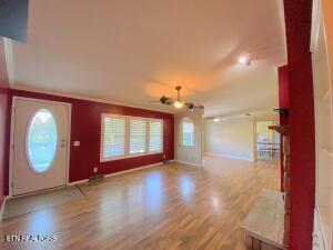 2517 Shields Ferry Rd, Morristown, TN 37814 - entrance foyer featuring wood finished floors and ceiling fan