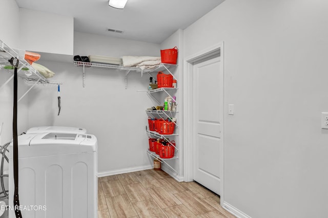 1721 N Parkridge Dr, Knoxville, TN 37924 - laundry area featuring washing machine and clothes dryer and light wood-type flooring