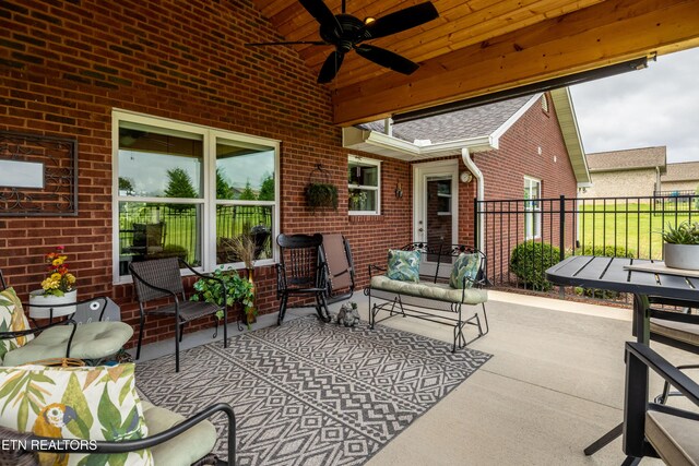 1045 Southwind Cir, Dandridge, TN 37725 - view of patio featuring ceiling fan