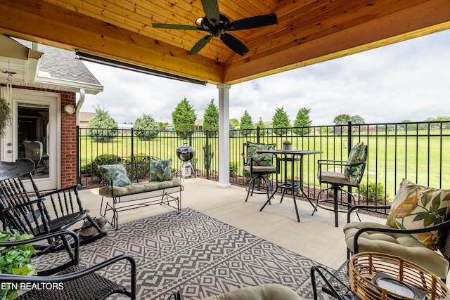 1045 Southwind Cir, Dandridge, TN 37725 - view of patio with ceiling fan and a grill