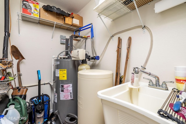 1045 Southwind Cir, Dandridge, TN 37725 - utility room featuring water heater and a sink