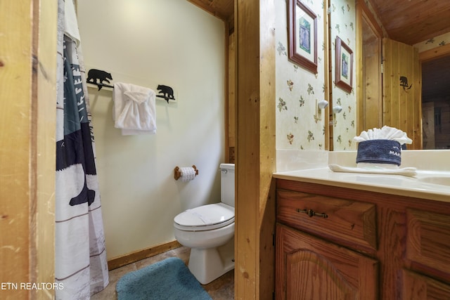 2389 Misty Ln, Sevierville, TN 37876 - bathroom with vanity and wooden ceiling
