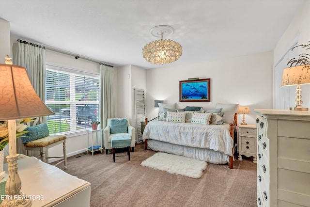 8824 Carriage House Way, Knoxville, TN 37923 - bedroom featuring carpet floors and a chandelier